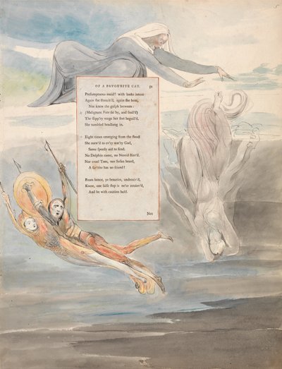 The Poems of Thomas Gray, Design 11, Ode on the Death of a Favourite Cat by William Blake